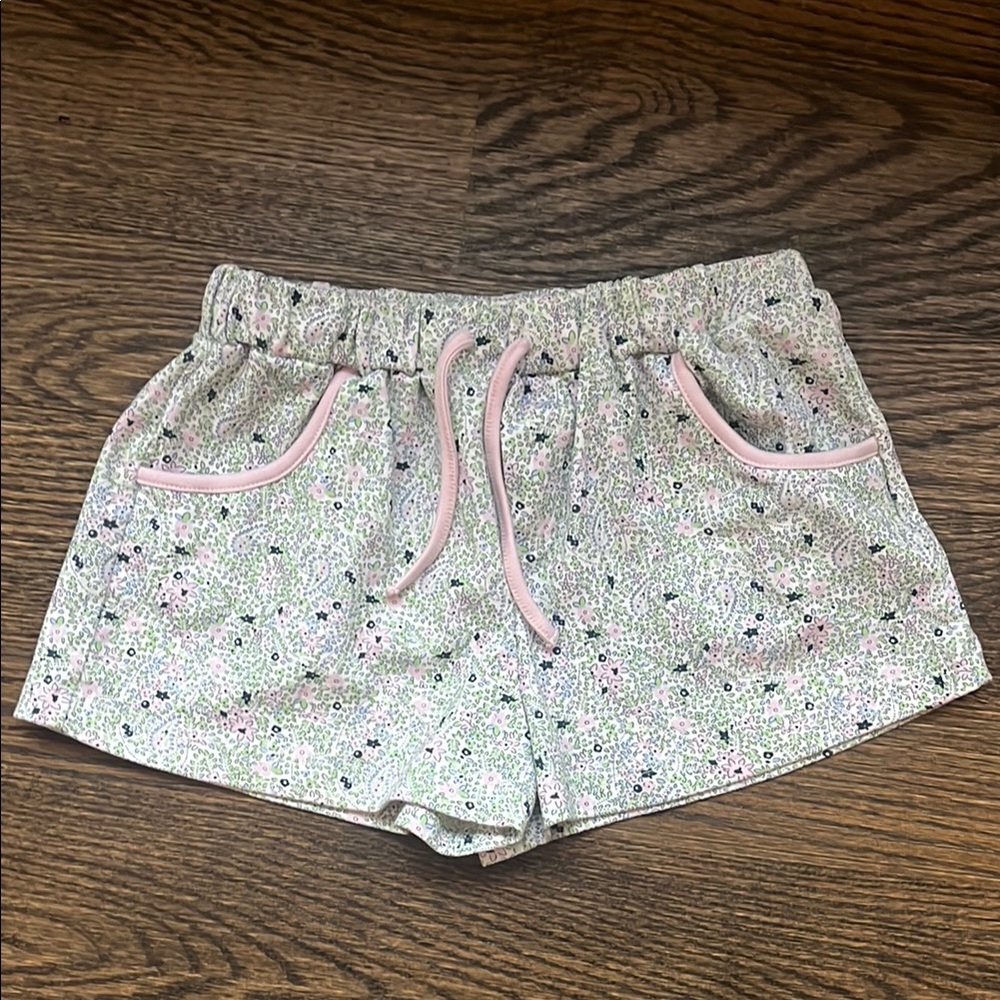 Bella Bliss Girls Floral Print Shorts with Pink Accents